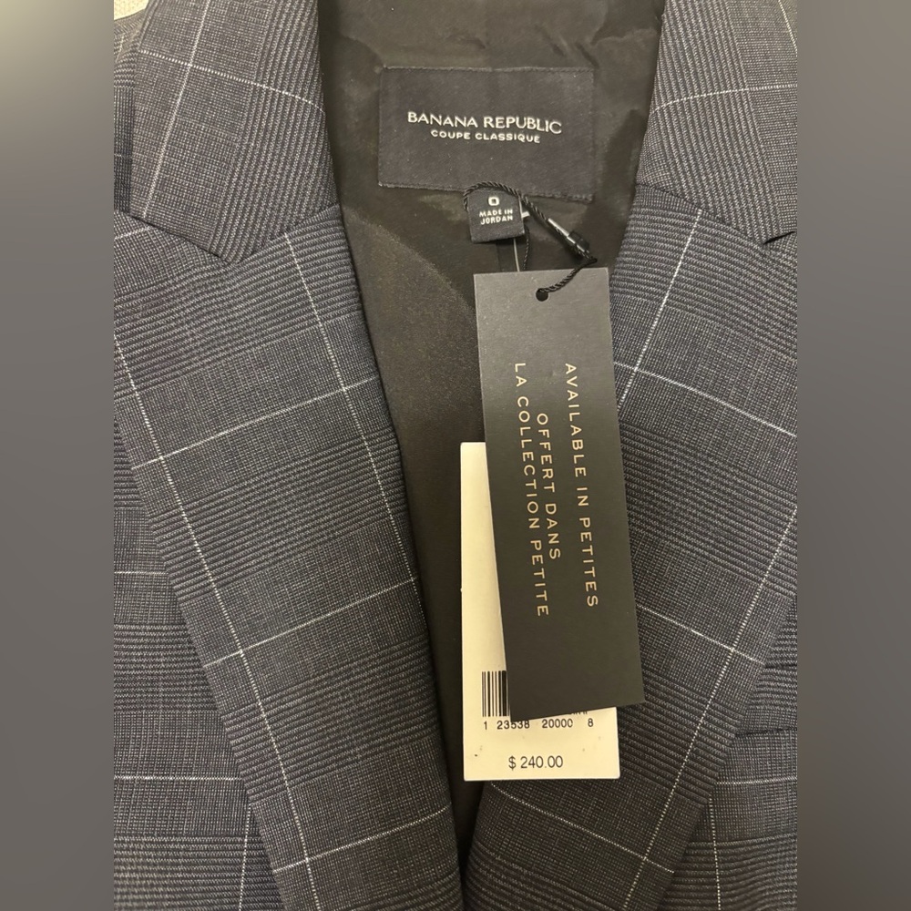NWT Banana Republic Charcoal Blazer 0 - Picture 2 of 2